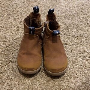 Cat & Jack Tan Kids Boots with Blue Accents
